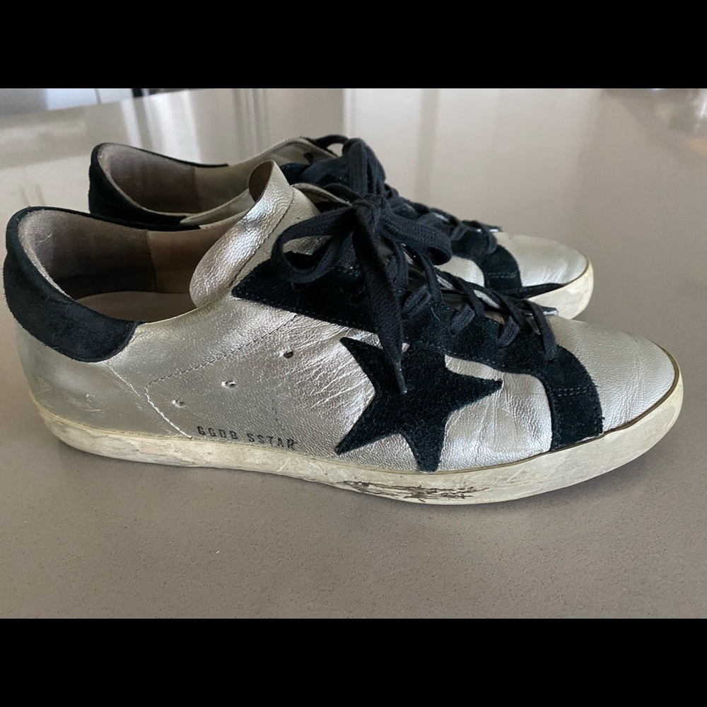 Golden Goose Superstar Silver Sneakers Size 40